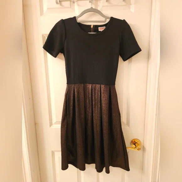 Lularoe Metallic Pleated Skirt Dress - Picture 1 of 3
